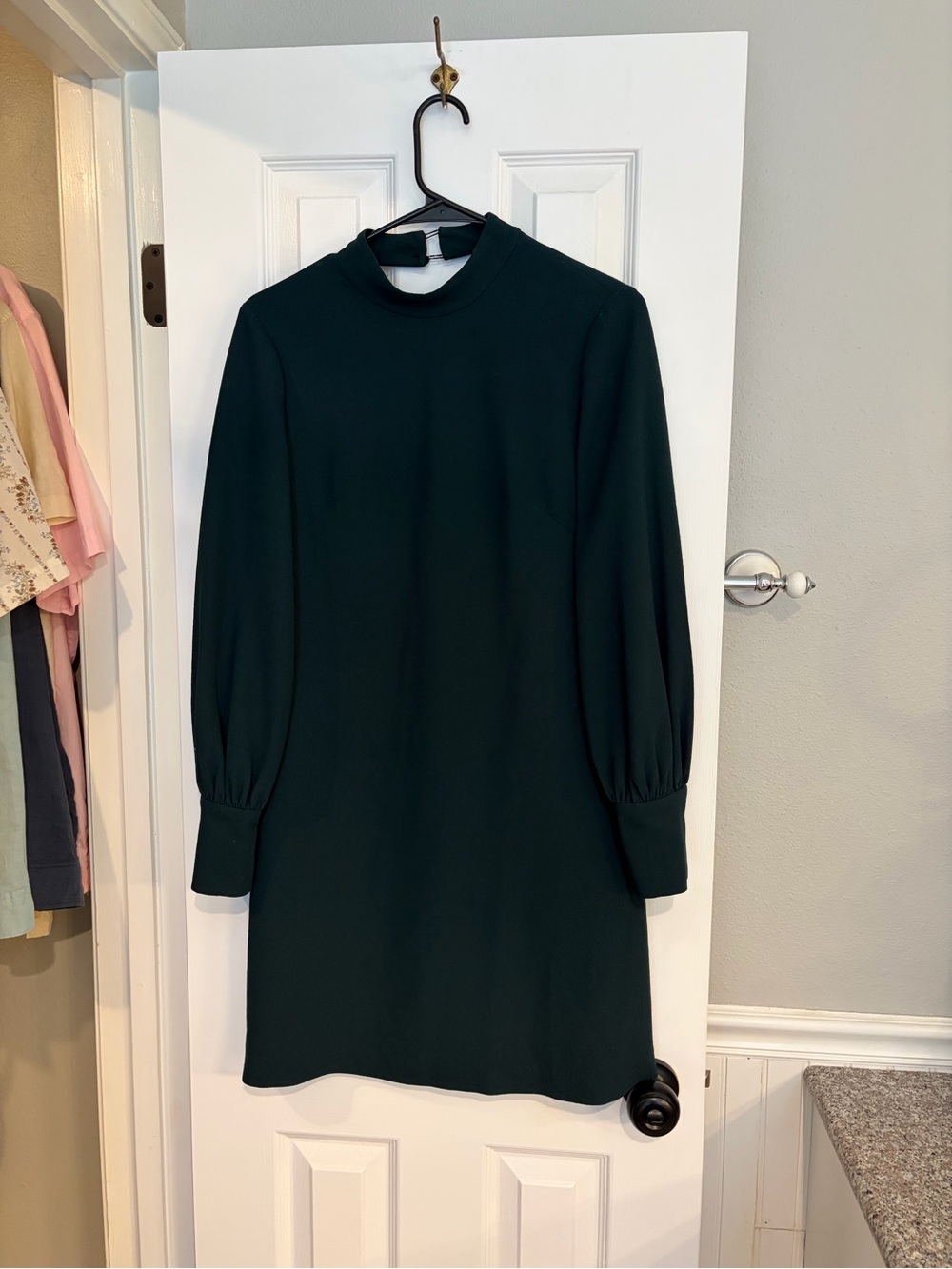 Eliza J Emerald Green Long Sleeve Dress Size 4 High Neck
